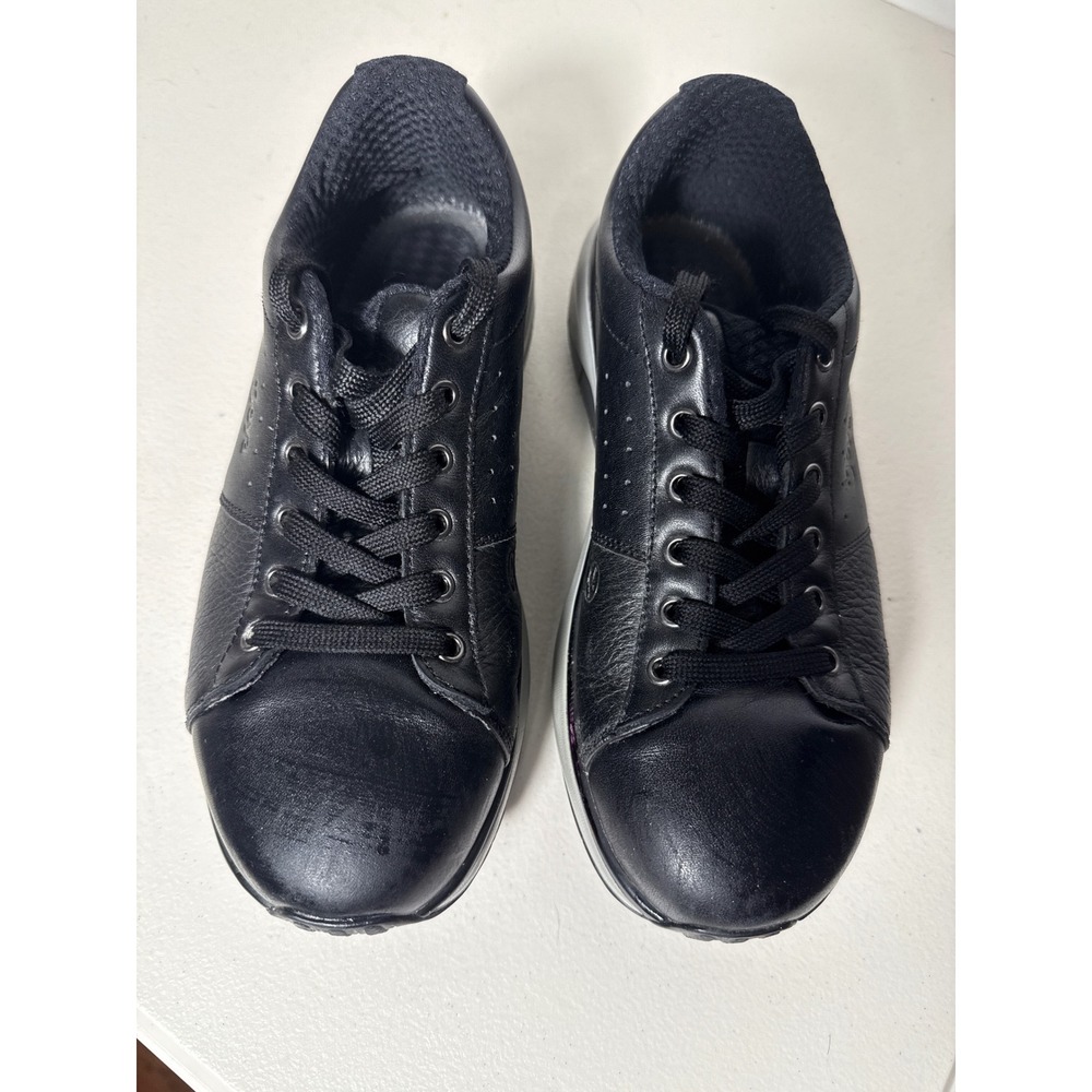 Joya Wave SwissTechnology Black Leather Slip Resistant Orthopedic Sneakers 7.5